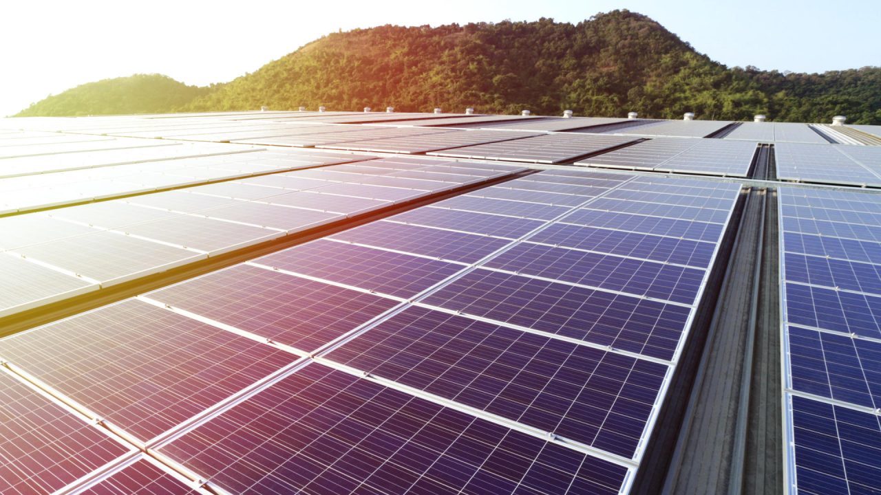 Solarzellen Photovoltaik Solar PV Rooftop Beautiful Sunlight